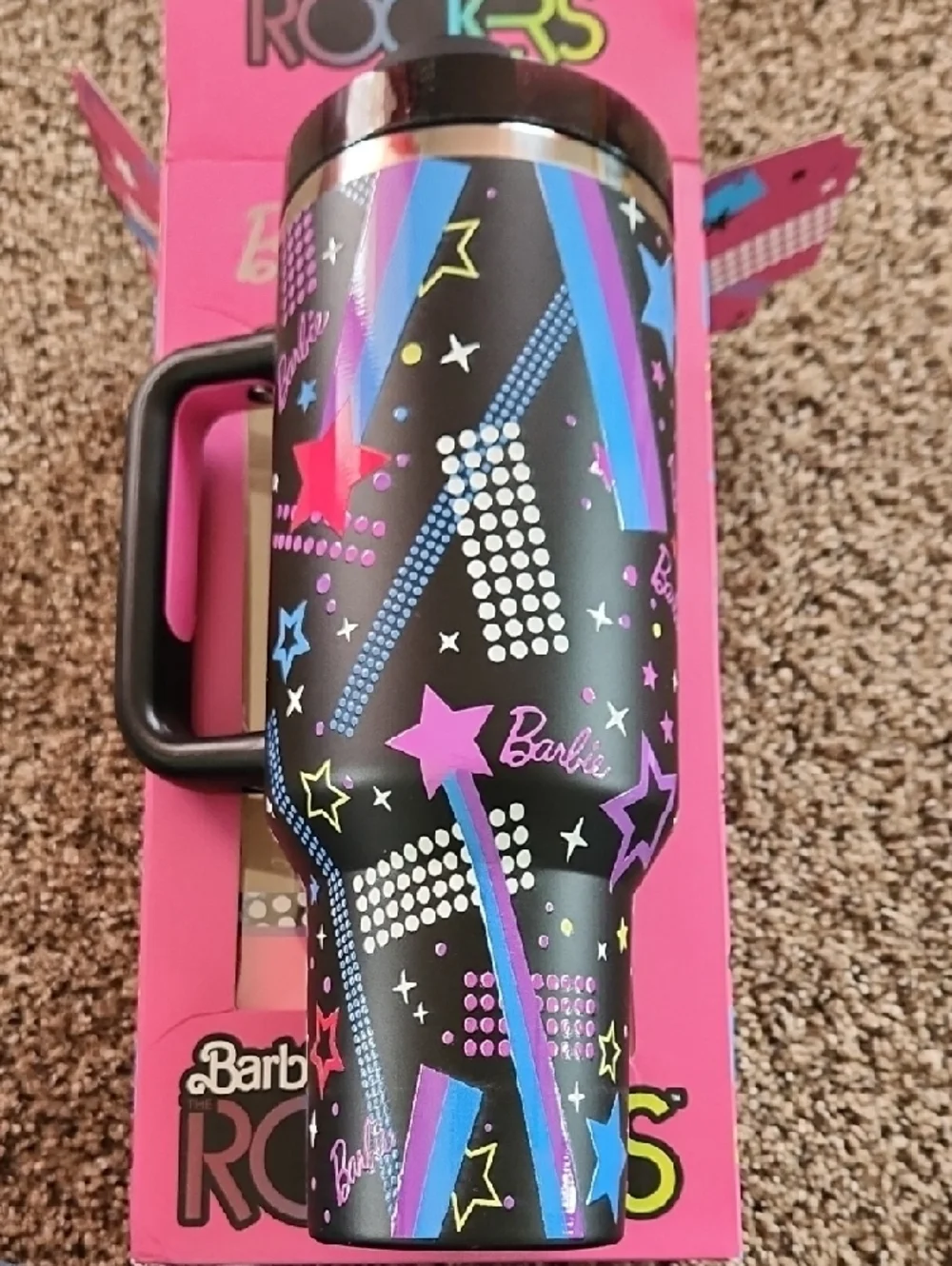 Barbie x Stanley Black Starry Travel Tumbler - Pink & Black - Picture 5 of 5